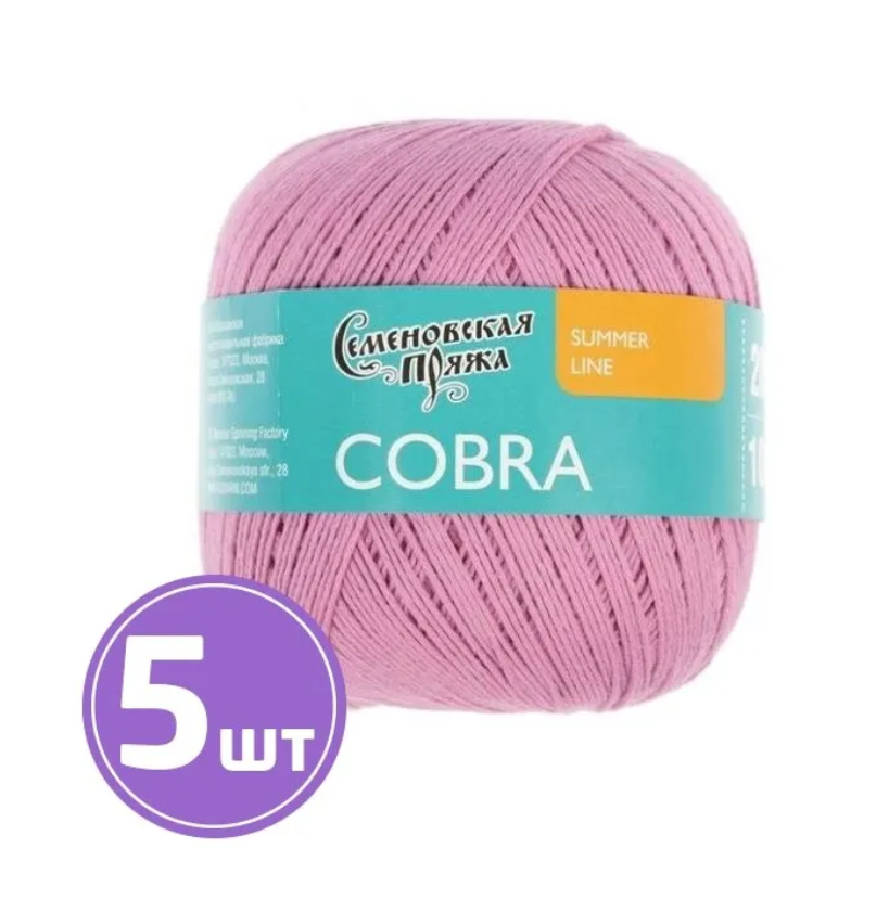 

Пряжа Семеновская Cobra (30092), розовый кварц 5 шт. по 100 г