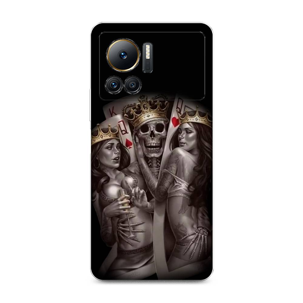

Чехол на Infinix Note 12 VIP "Карты король и королевы", Серый;желтый, 3101950-6