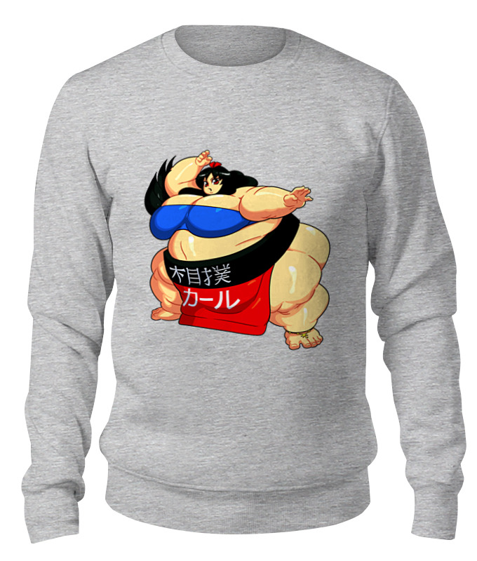 

Свитшот Printio Sumo girl серый 2XL, Sumo girl