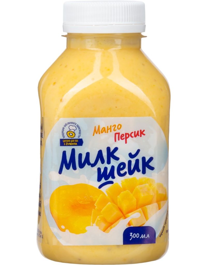Молочный коктейль Лента манго + персик 1,5% 450 мл