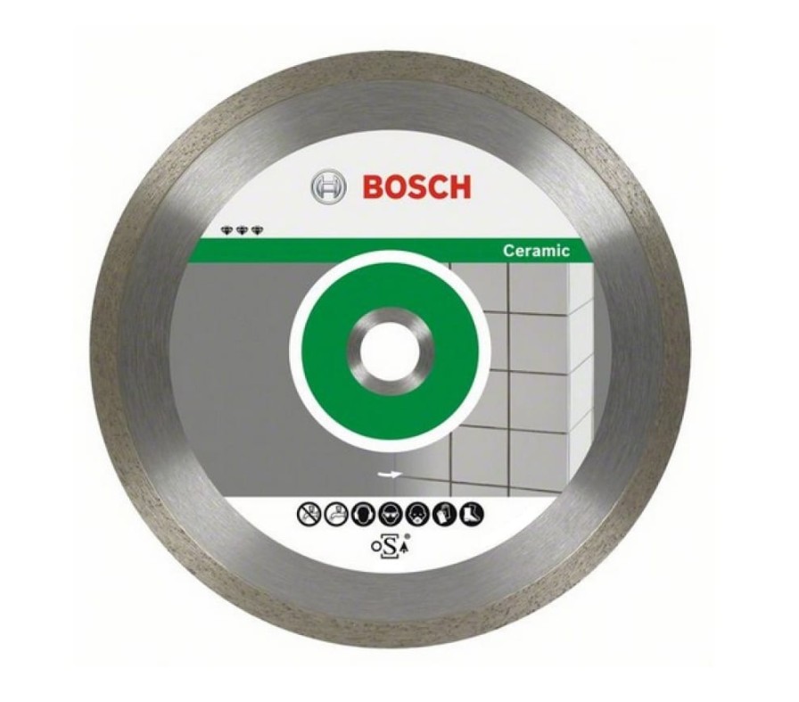 диск отрезной алмазный bosch stnd ceramic 10 шт 125 22 23 2608603232 Диск алмазный Bosch отрезной Best for Ceramic (180х25.4 мм) 2.608.602.635