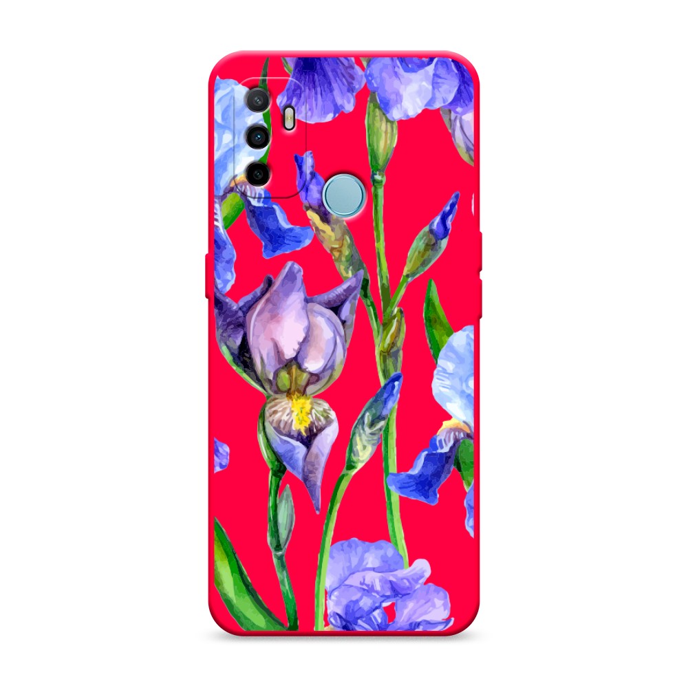 

Матовый силиконовый чехол "Синие ирисы" на Oppo A53