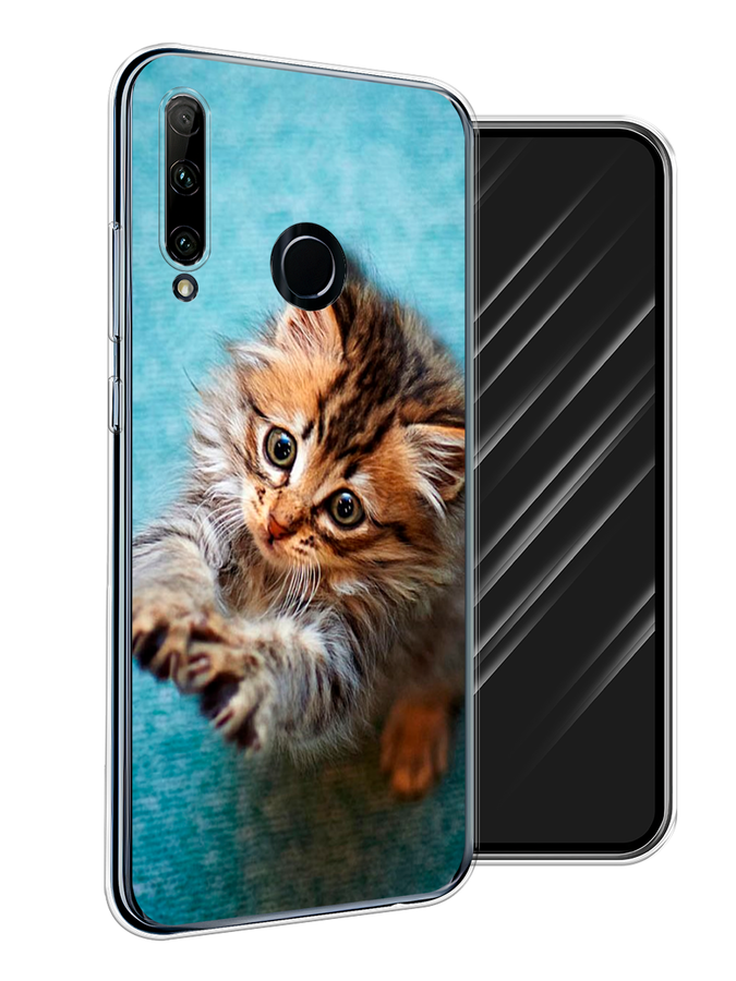 

Чехол Awog на Honor 10i "Рыжий кот в венке", Коричневый;синий, 68850-1