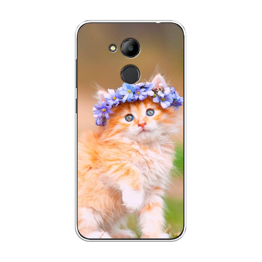 

Чехол Awog на Honor 6C Pro "Рыжий кот в венке", Коричневый;синий, 63850-1