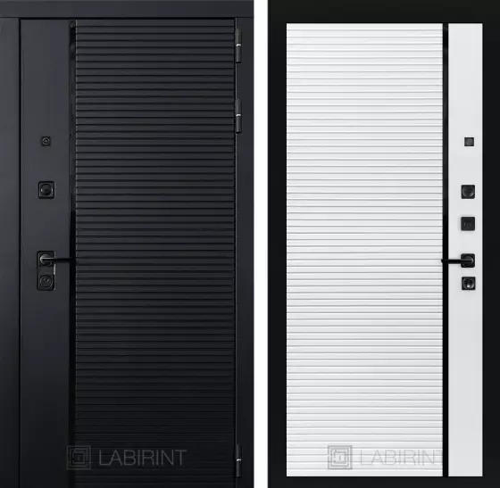 

Входная дверь LABIRINT PIANO 960х2050 левая с панелью зеркало цвет белый софт