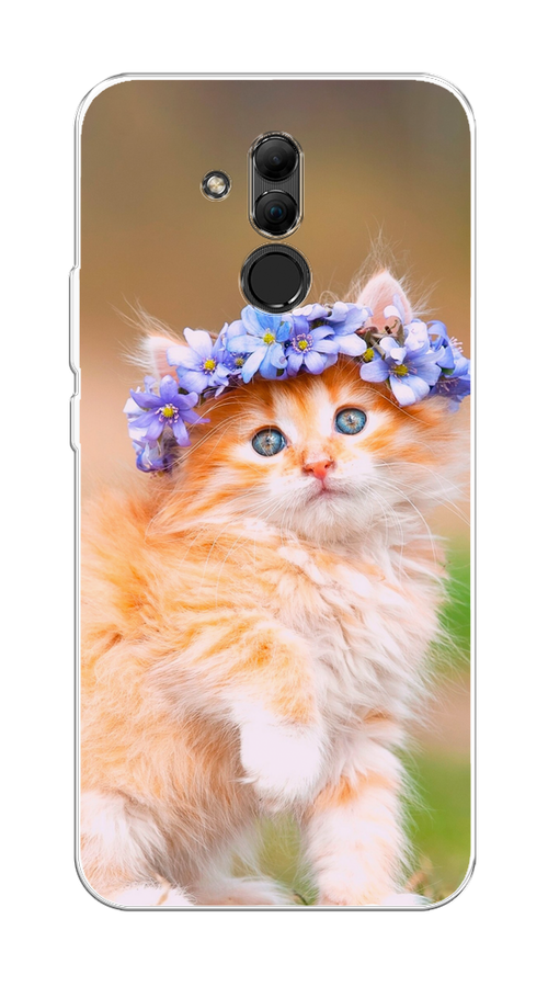 

Чехол Awog на Huawei Mate 20 Lite "Рыжий кот в венке", Коричневый;синий, 66650-1