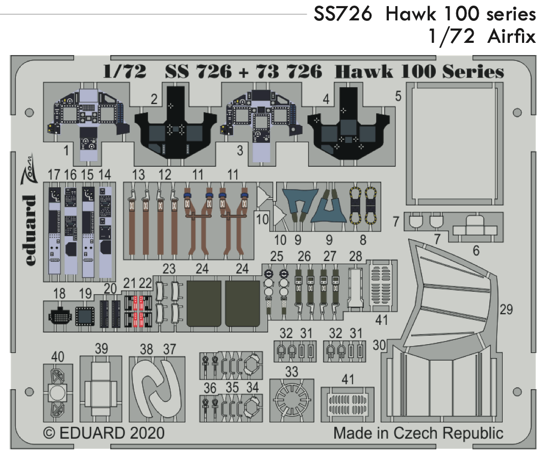 

Фототравление Eduard SS726 SS726 Hawk 100 серия 1/72, Цветной