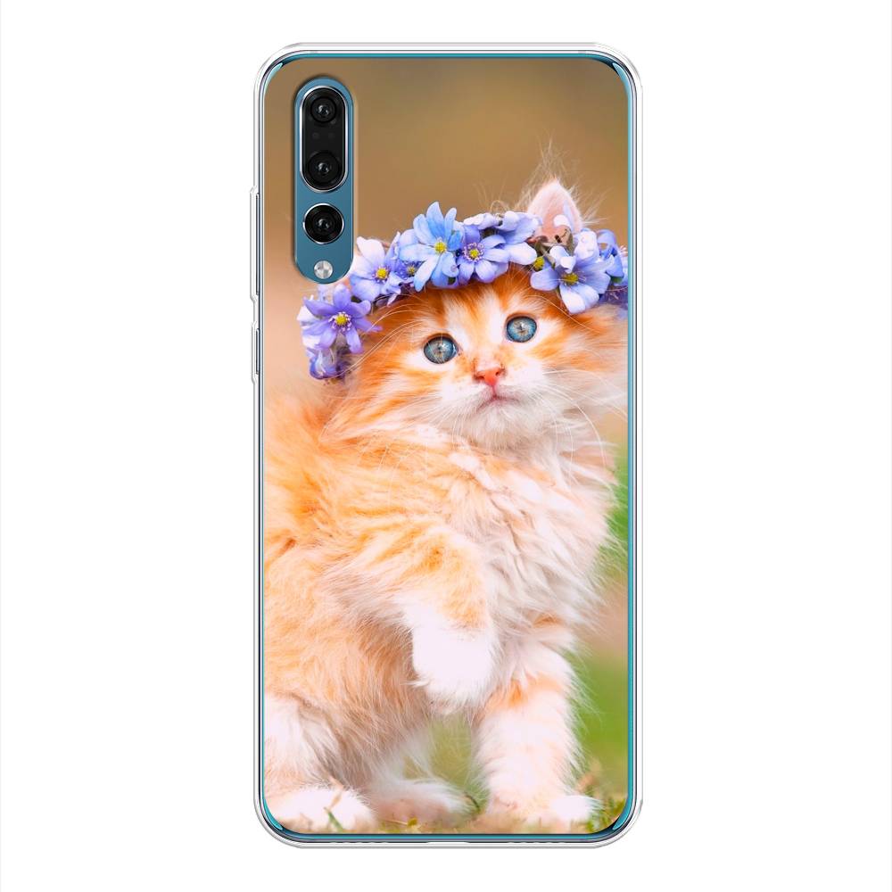 фото Чехол awog "рыжий кот в венке" для huawei p20 pro
