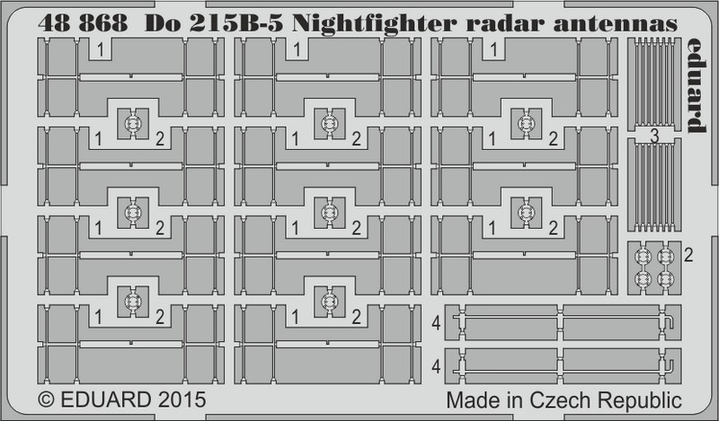 

Фототравление Eduard 48868 Do 215B-5 Nightfighter radar antennas 1/48, Однотонный