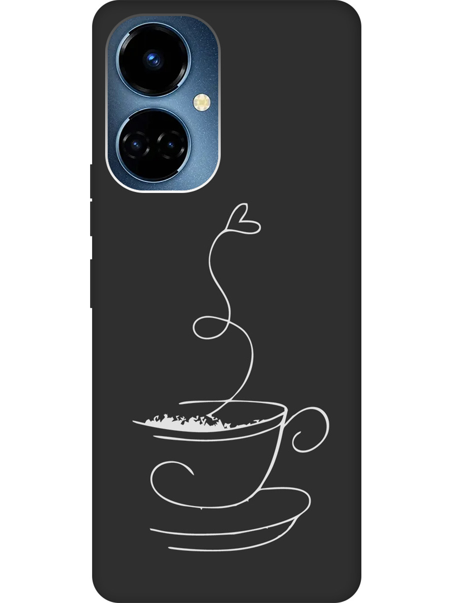 

Силиконовый чехол на Tecno Camon 19 / 19 Pro с рисунком "Coffee Love W" Soft Touch черный, Черный;белый, 20011879