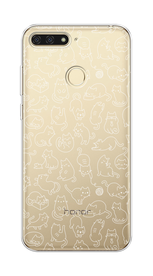 

Чехол Awog на Huawei Y6 Prime 2018 "Рыжий кот в венке", Коричневый;синий, 65750-1