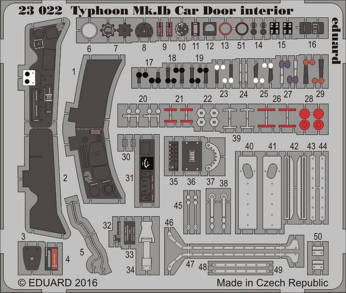 

Фототравление Eduard 23022 Typhoon Mk Ib Car Door интерьер 1/24