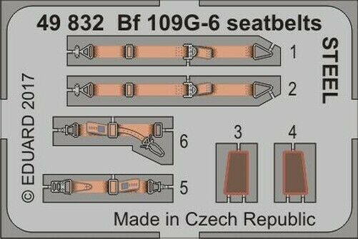 фото Фототравление eduard 49832 bf 109g-6 ремни сталь
