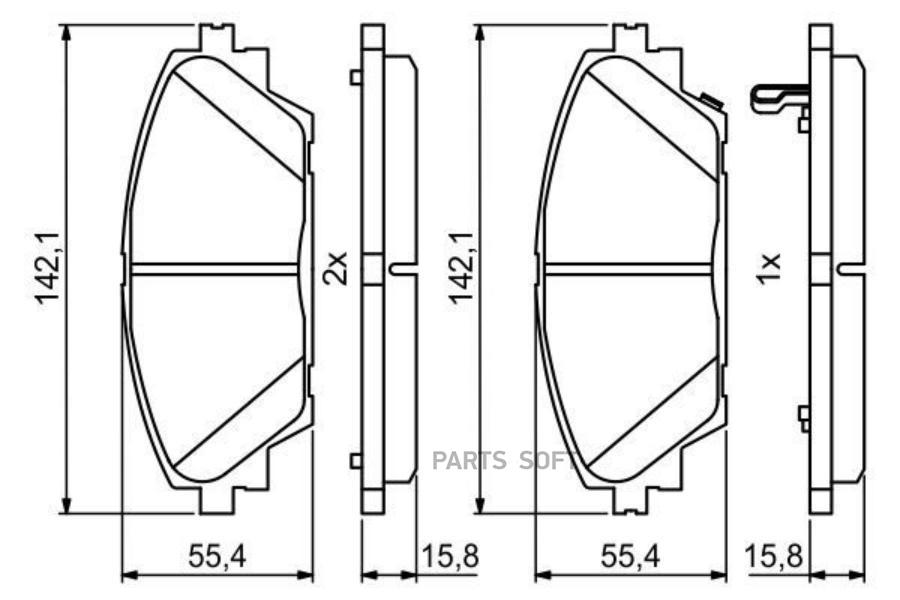 

Тормозные колодки Bosch дисковые 986494804