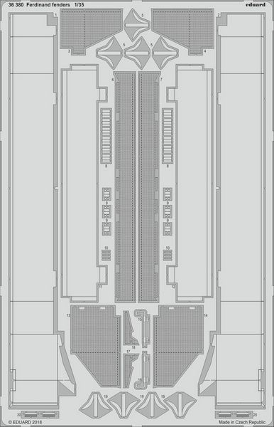 

Фототравление Eduard 36380 модели Ferdinand fenders 1/35, Однотонный
