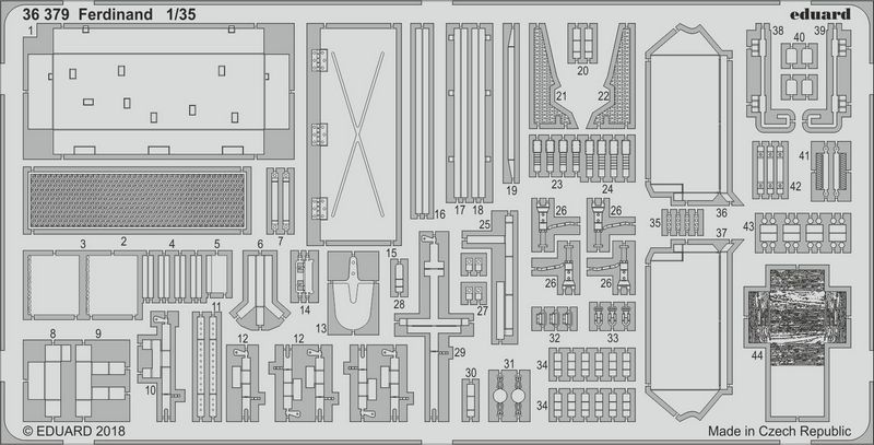 

Фототравление Eduard 36379 модели Ferdinand 1/35, Однотонный