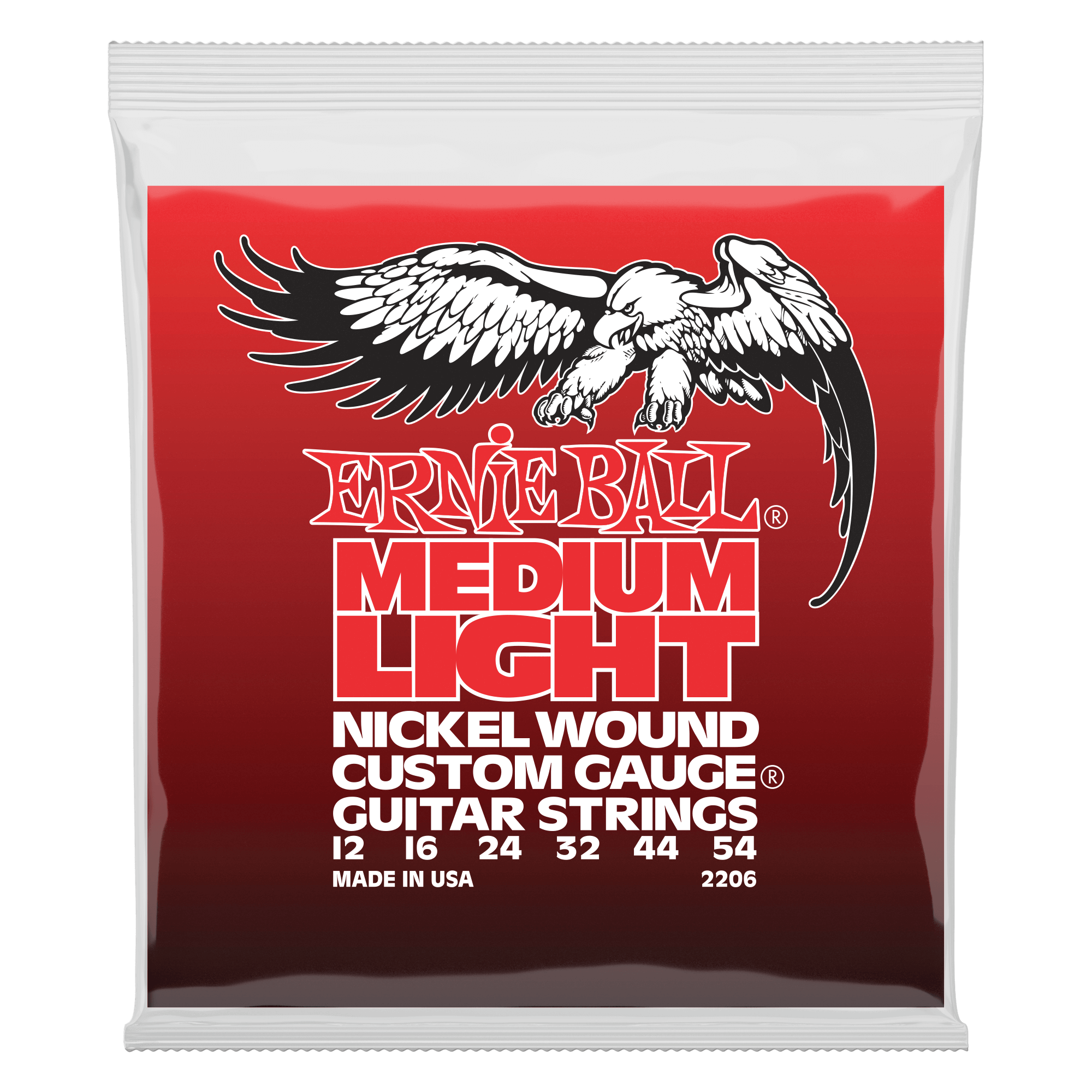 фото Струны для электрогитары ernie ball 2206 nickel wound medium light 12-54