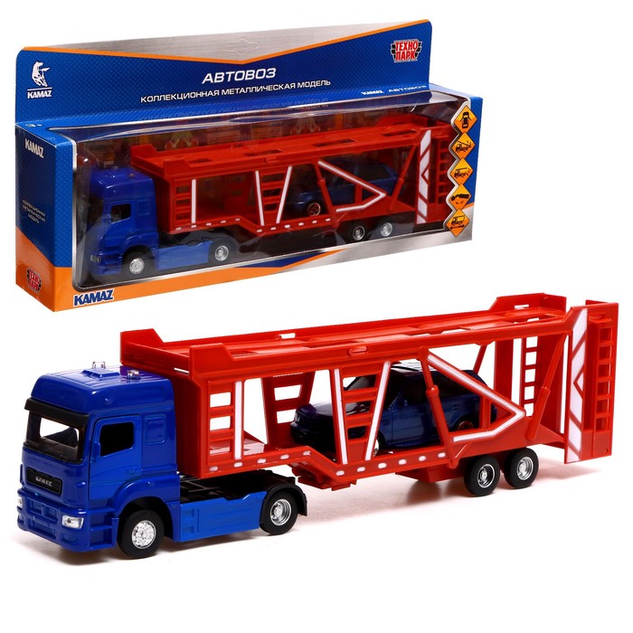 

Машина металл "KAMAZ автовоз", 17 см, двери, подвиж дет, машинка KAMTRANSP-30-BUOG