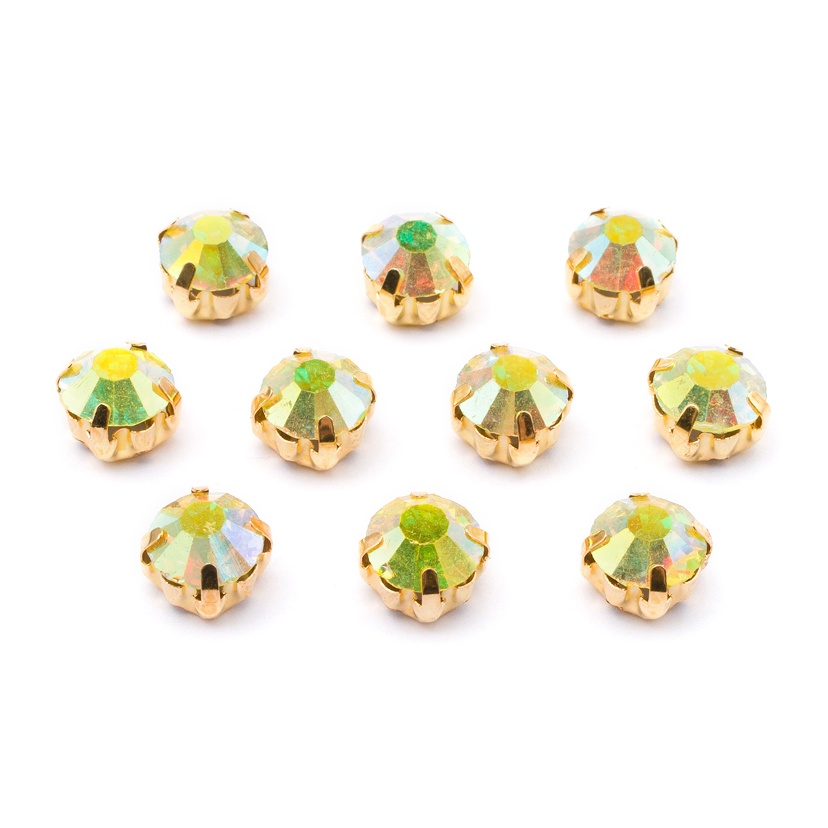 

ЗЦ017ДС88 Хрустальные стразы в цапах, желтый ,с покрытием, 8 мм, 10 шт/упак