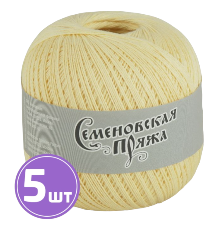 

Пряжа Семеновская HIT max (30772), шампанское 5 шт. по 100 г, Желтый