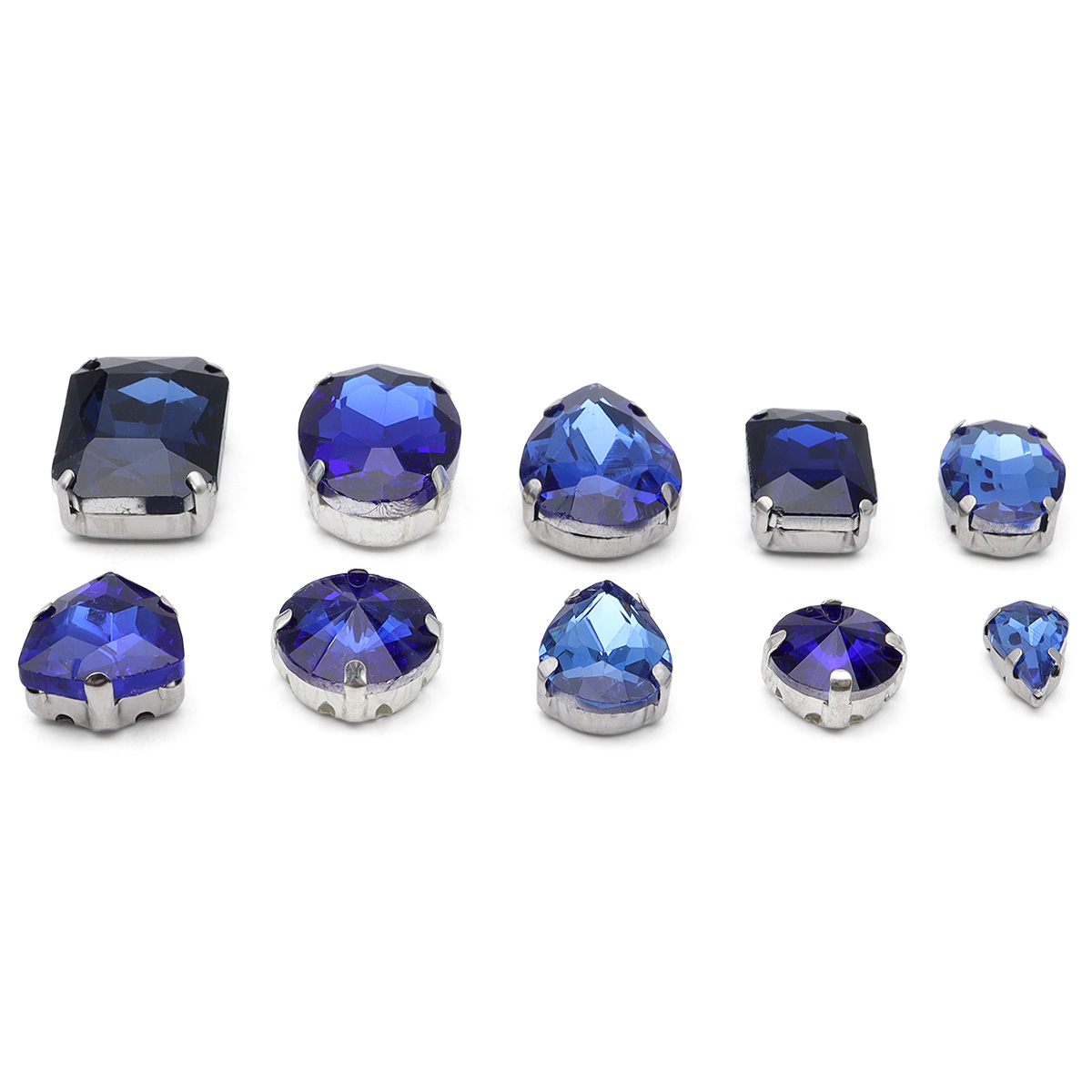 

МФ-11 Хрустальные стразы в металлических цапах, форма: микс, сапфир 10 шт/упак Astra&Craft, Разноцветный