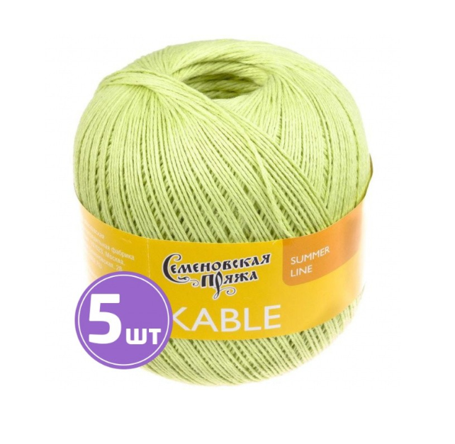 

Пряжа Семеновская Kable (36922), тропик 5 шт. по 100 г, Зеленый