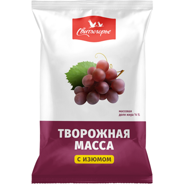 Масса творожная Свитлогорье с изюмом, 14%, 180 г