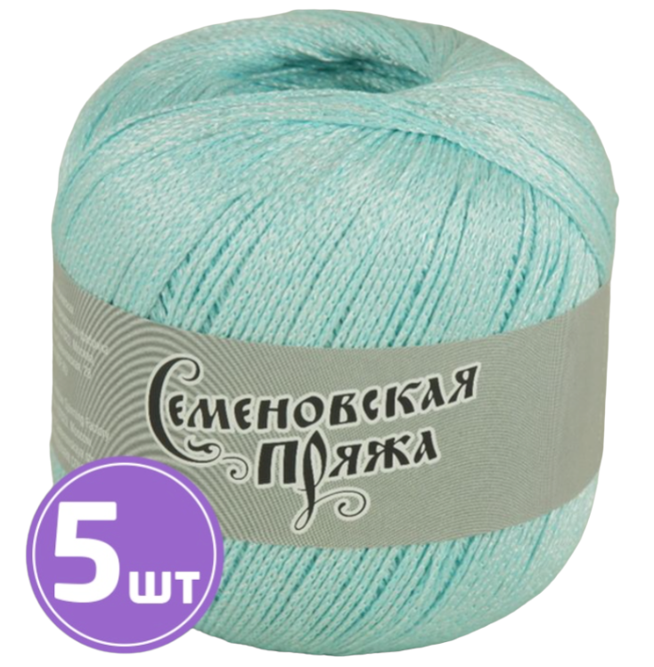 

Пряжа Семеновская Mone (36125), ледяной+В_х1 5 шт. по 100 г
