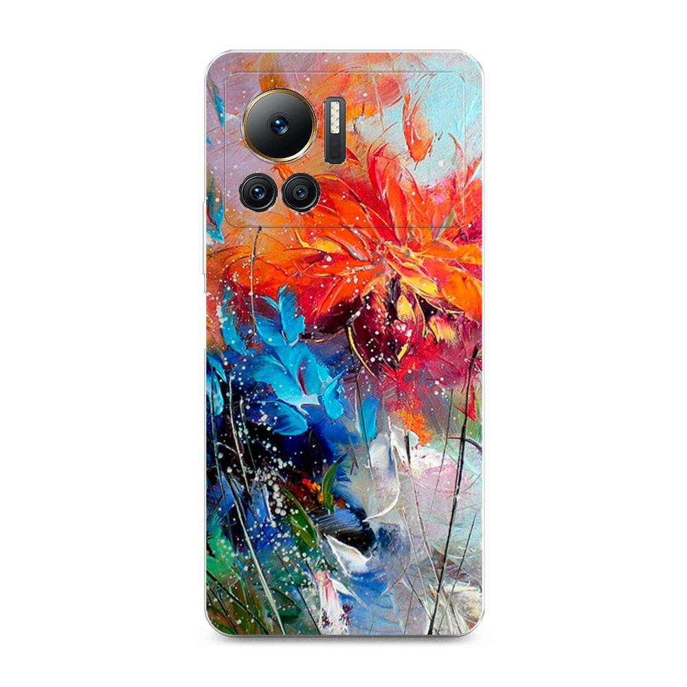 

Чехол на Infinix Note 12 VIP "Абстрактные цветы", Оранжевый;синий, 3101950-4