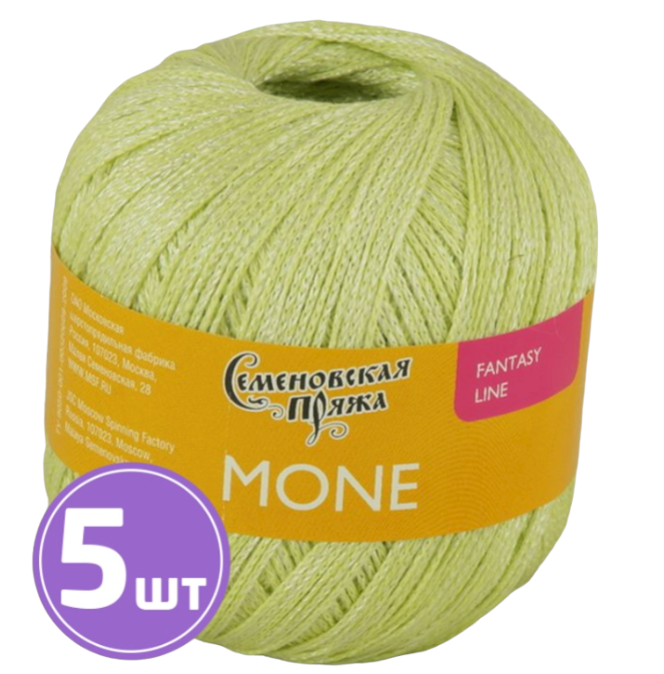 

Пряжа Семеновская Mone (36971), тропик+В_х1 5 шт. по 100 г, Зеленый