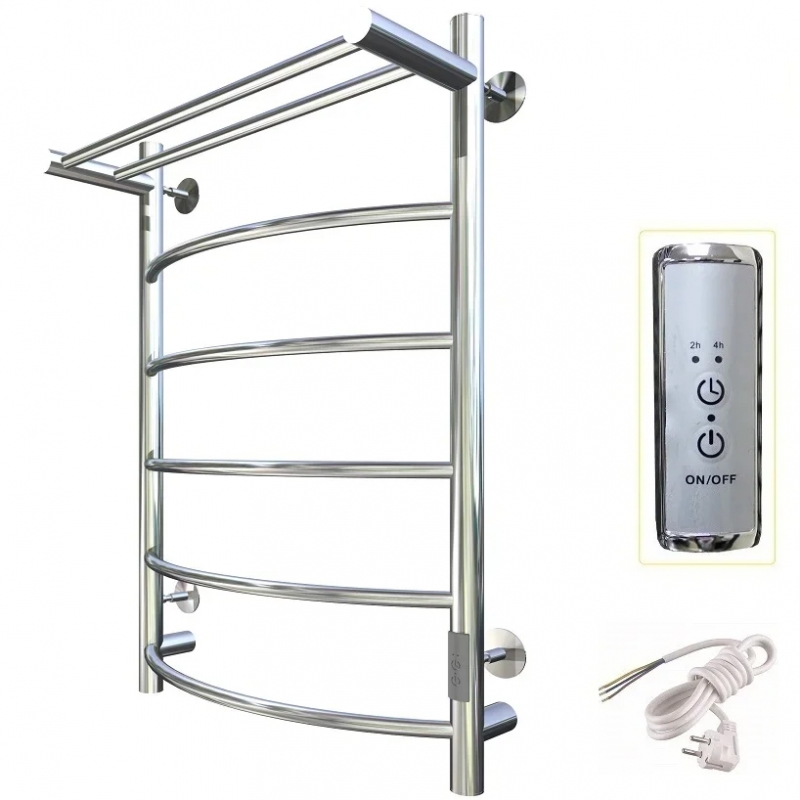 

Электрический полотенцесушитель тругор ПЭК 5 П белый ВГП 80х50 лесенка с полкой