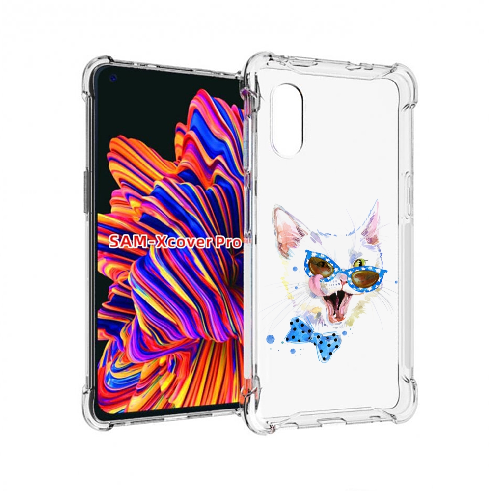 

Чехол MyPads белый кот для Samsung Galaxy Xcover Pro 1, Прозрачный, Tocco