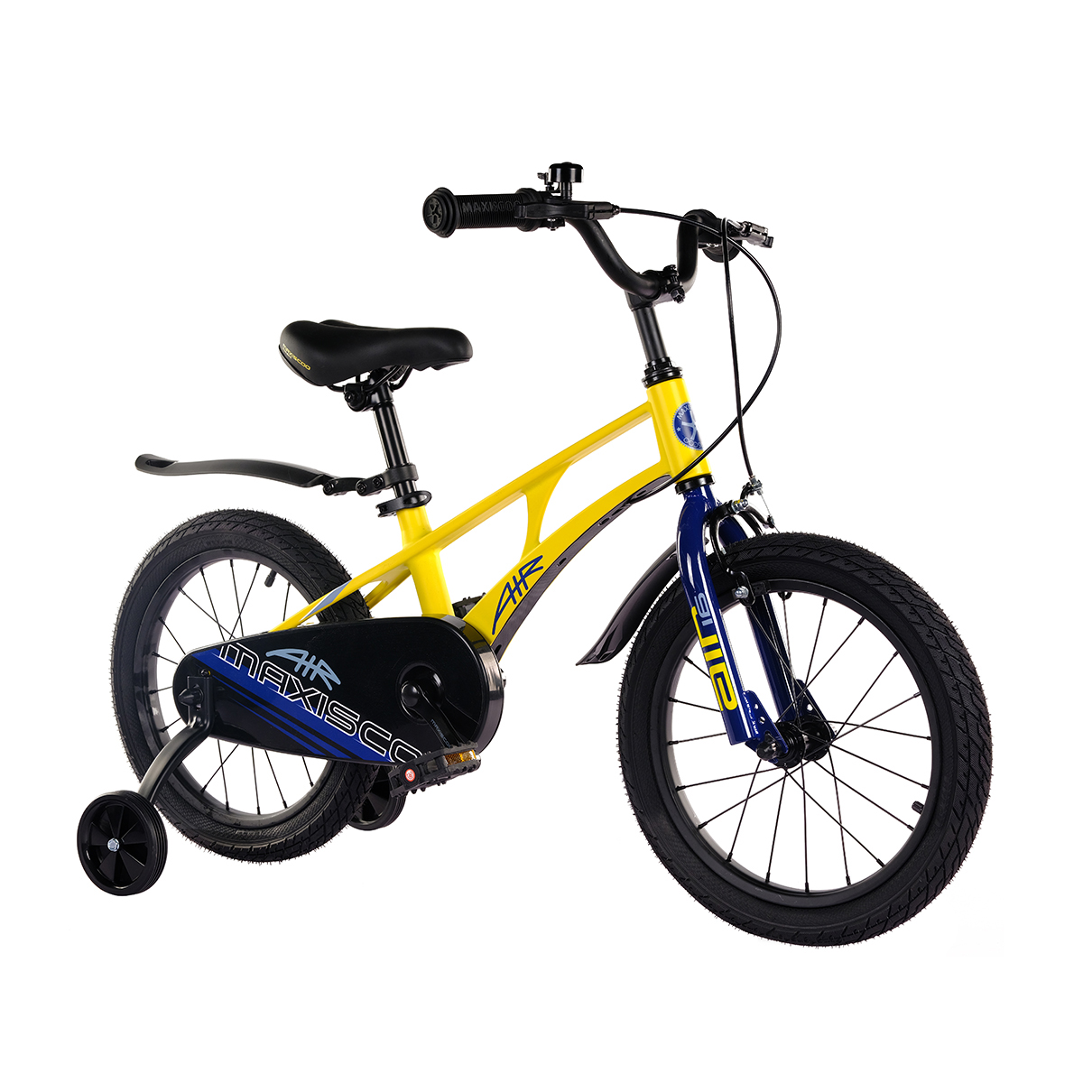 Детский велосипед MAXISCOO Air 16 Стандарт Плюс 2024 желтый матовый
