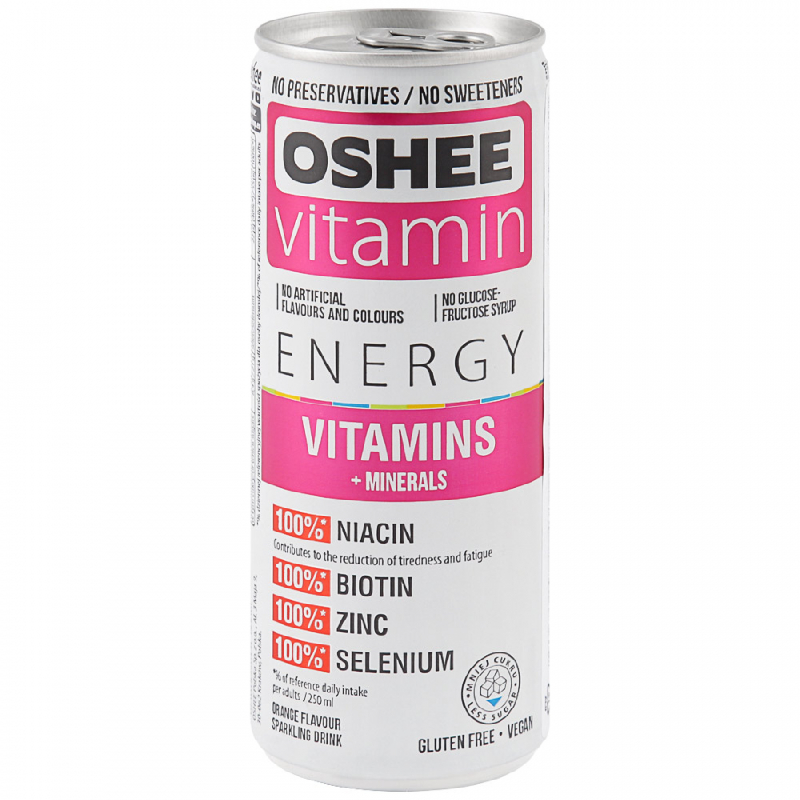 Газированный напиток OSHEE Vitamins + Minerals, 250 мл, вкус: апельсин