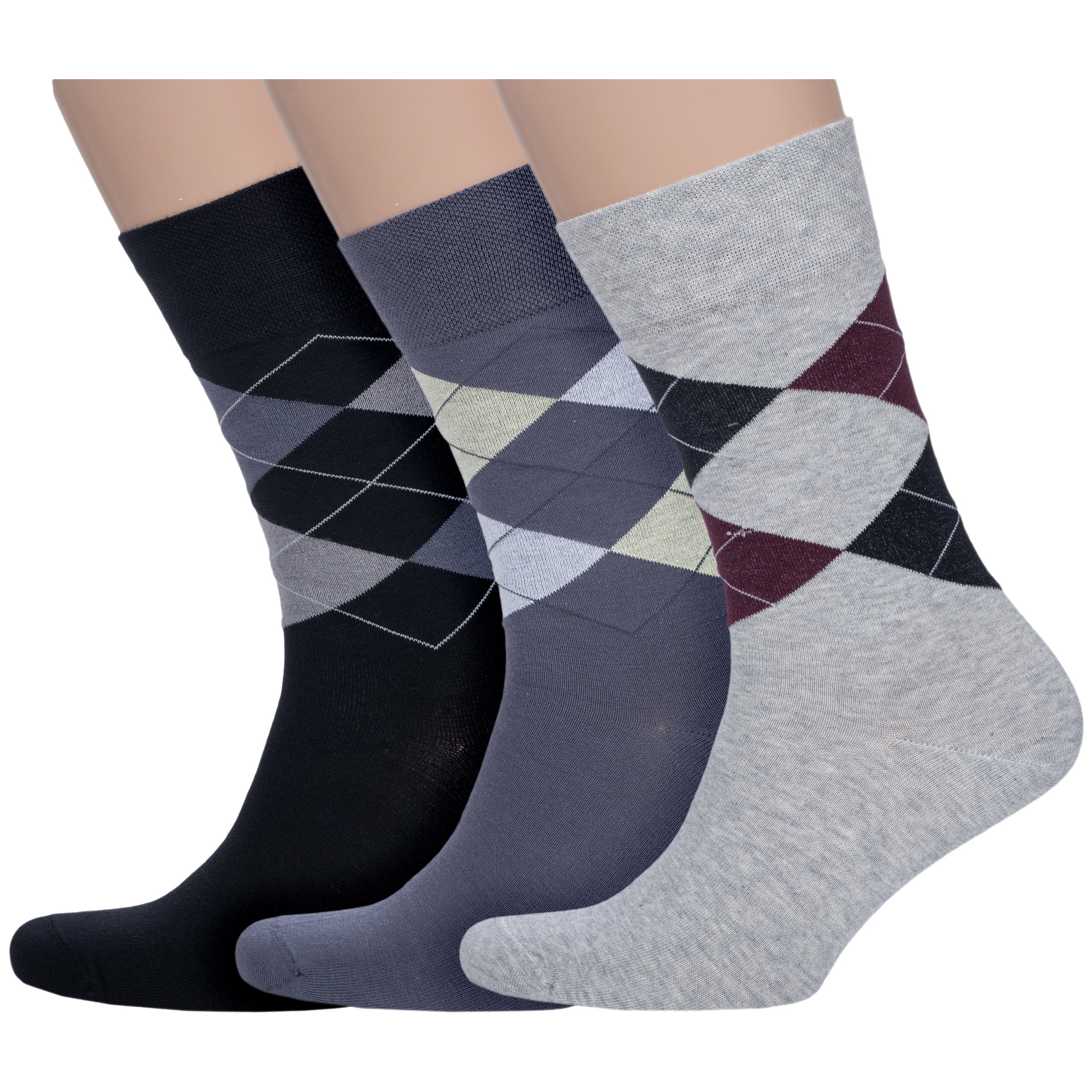 фото Комплект носков мужских акос 3-fm41010 разноцветных 27-29