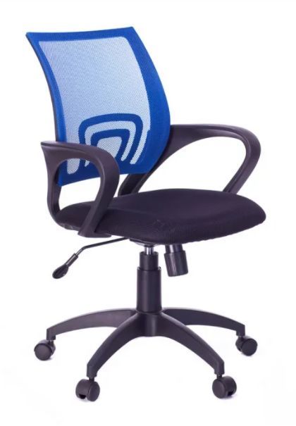 фото Яркресло кресло sti-ko44/lt/blue спинка сетка синий, сиденье черный, на пиастре