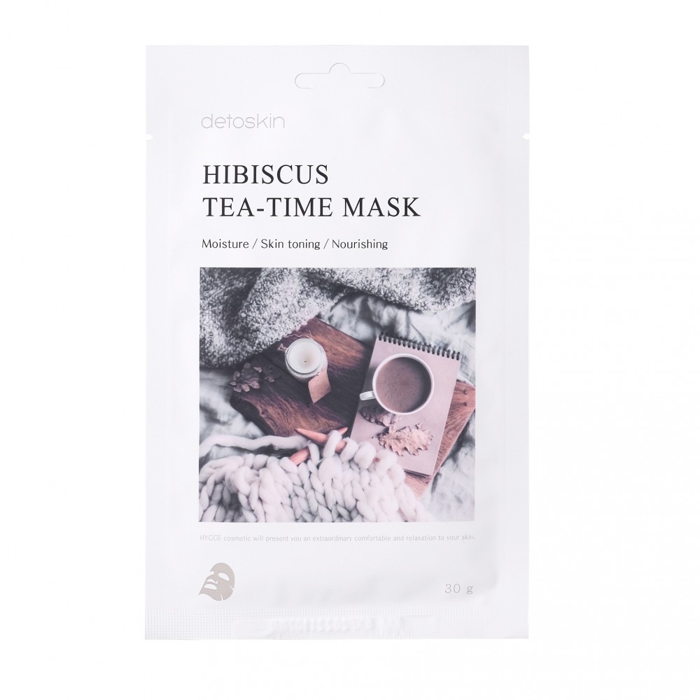 

Тканевая маска detoskin HIBISCUS TEA-TIME MASK с гибискусом 5шт, detoskin HIBISCUS TEA-TIME MASK - 5шт.