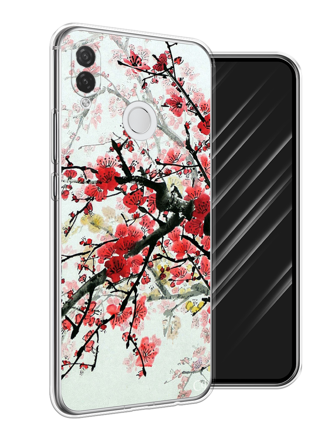 

Чехол Awog на Huawei P Smart Plus "Сакура", Розовый;черный, 68250-4