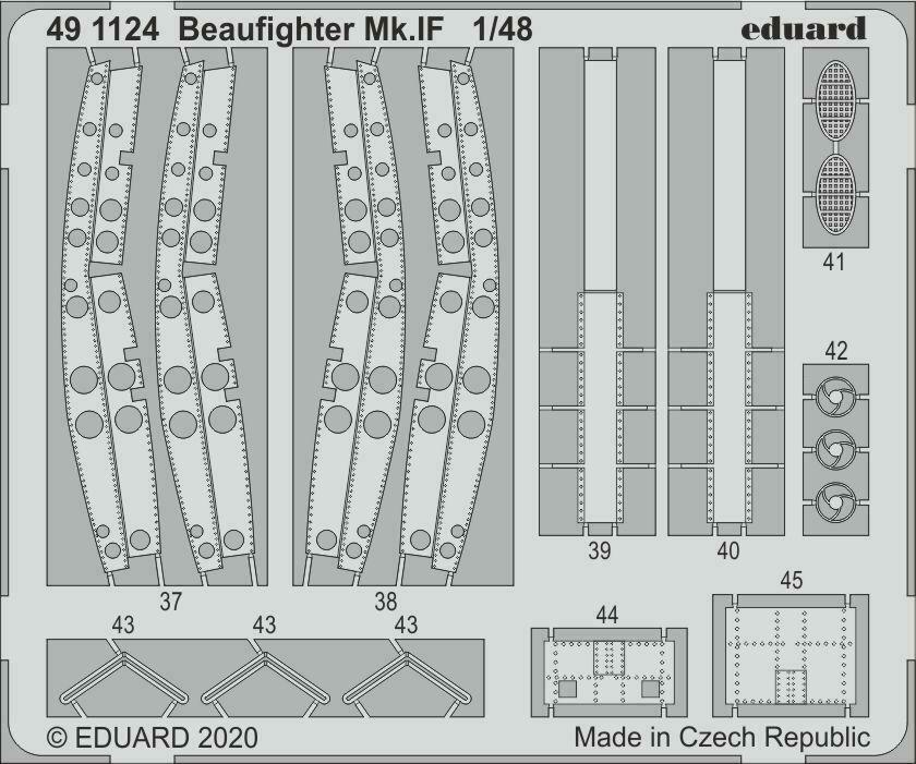 

Фототравление Eduard 491124 Beaufighter Mk IF 1/48, Однотонный