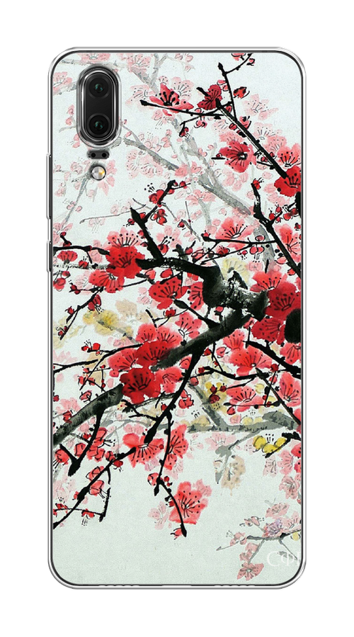 

Чехол Awog на Huawei P20 "Сакура", Розовый;черный, 64350-4