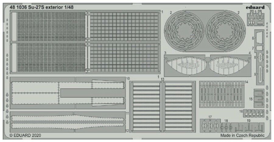 

Фототравление Eduard 481036 Su-27S экстерьер 1/48, Однотонный