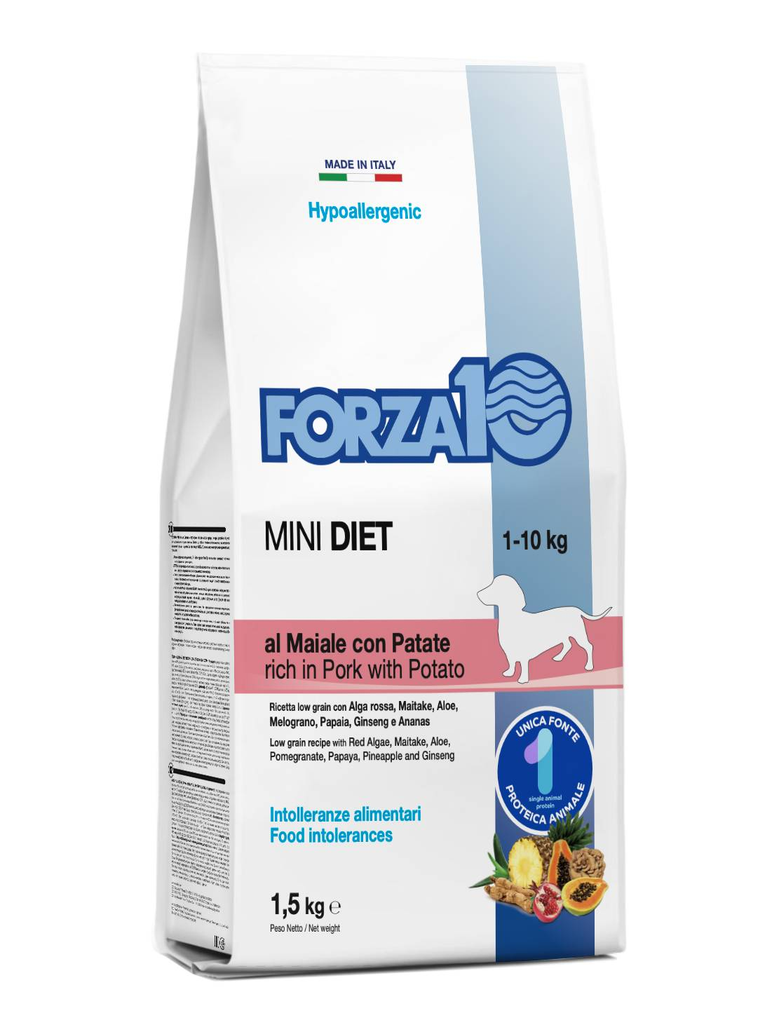 фото Сухой корм для собак forza10 mini diet мелких пород со свининой и картофелем, 1.5 кг