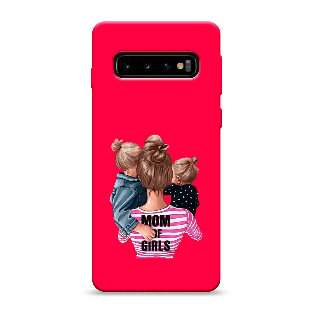 фото Матовый силиконовый чехол "mom of girls" на samsung galaxy s10 awog