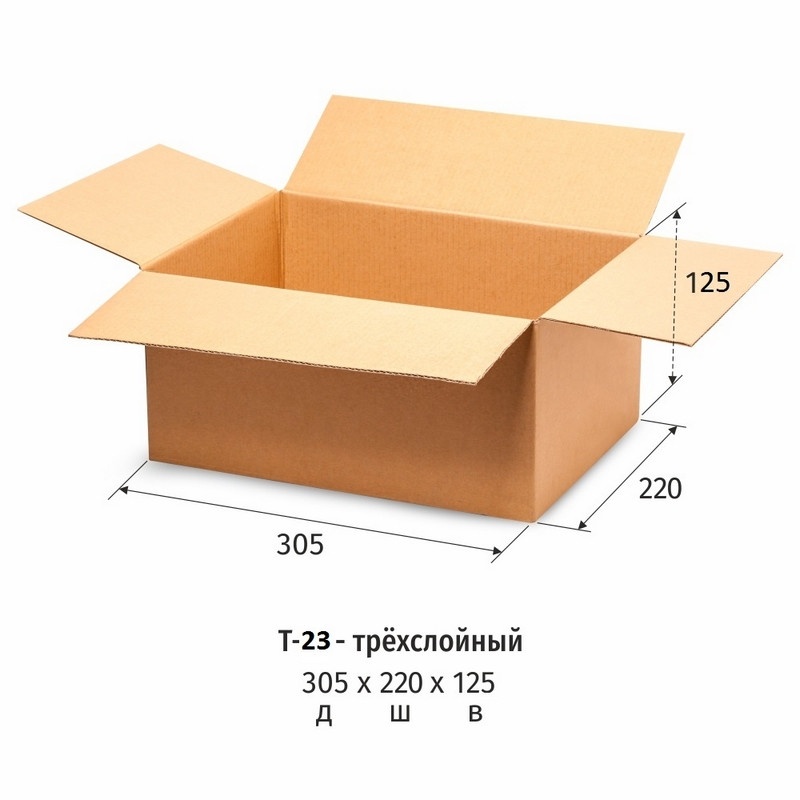 Комус 30,5x22x12,5 см, Т-23, бурый, 10 шт