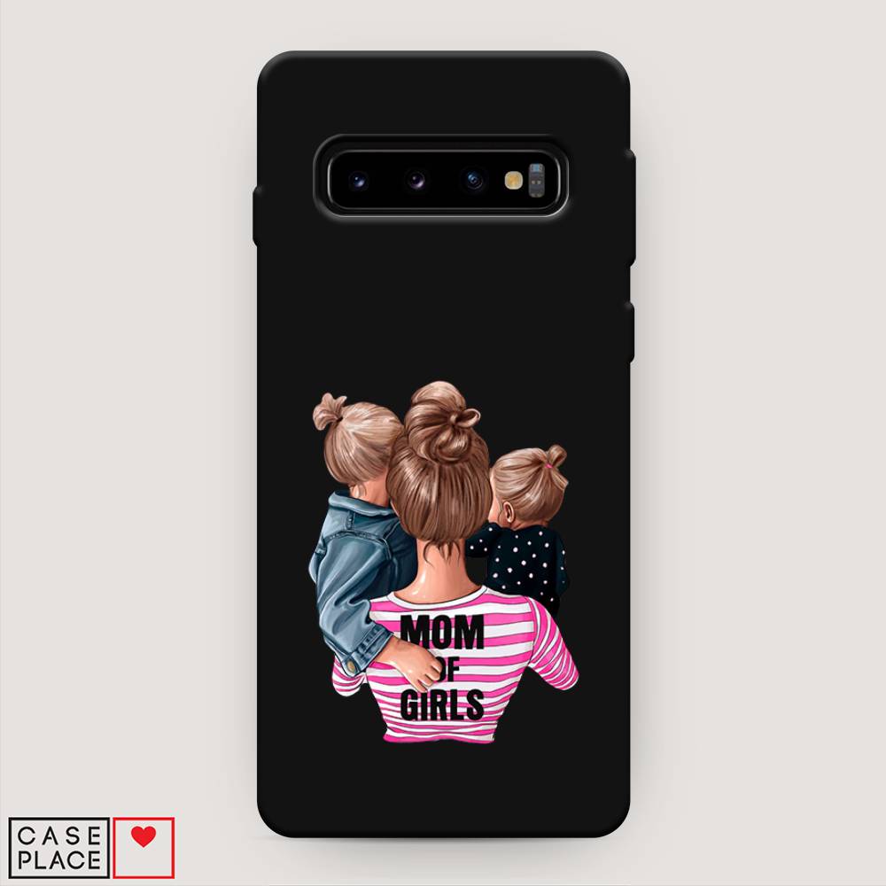 фото Матовый силиконовый чехол "mom of girls" на samsung galaxy s10 + awog