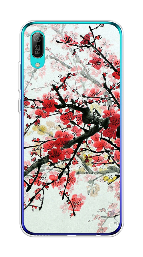 

Чехол Awog на Huawei Y6 Pro (Prime) 2019 "Сакура", Розовый;черный, 68150-4