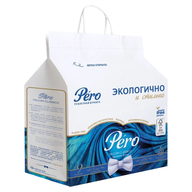 

Туалетная бумага PERO Talcum 3 слоя, 9 шт., белая*7, Белый