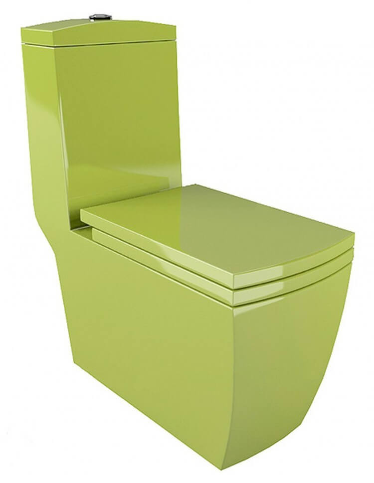 фото Унитаз-моноблок arcus 050 цветной, горизонтальный выпуск, сиденье из дюропласта с микролиф