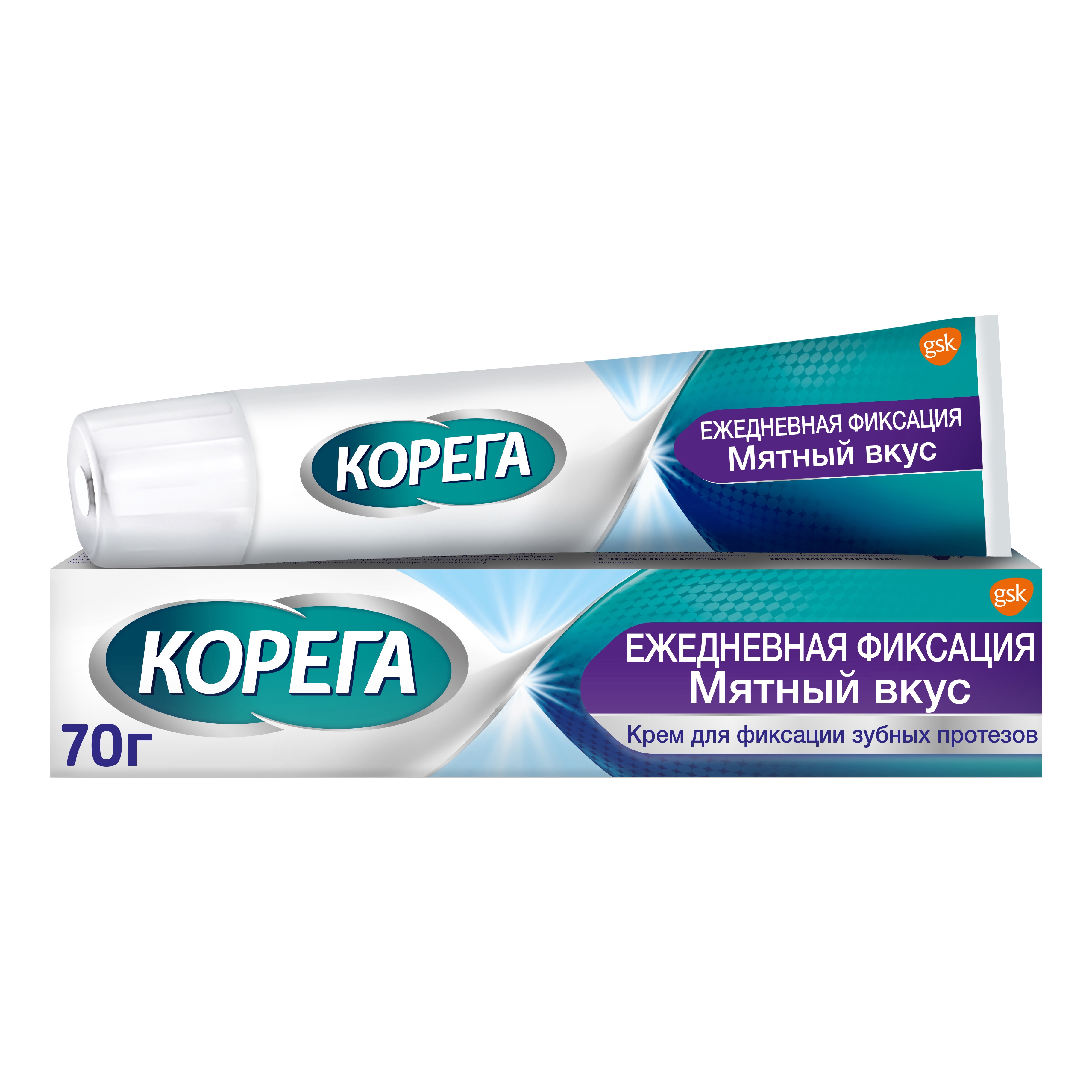 

Крем для фиксации зубных протезов Corega Ежедневная защита, мятный вкус, 70 г, Прозрачный