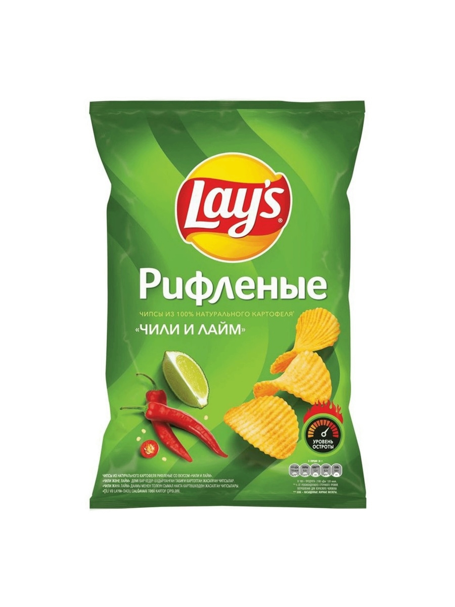 

Чипсы картофельные Lay's Чили и лайм рифленые 140 г